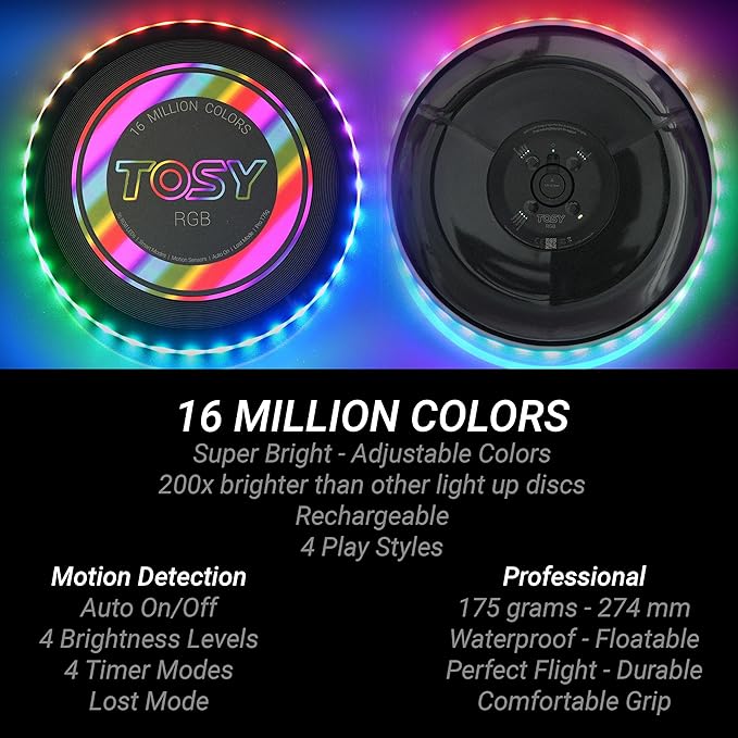 Frisbee Scheibe beleuchtet 2 Stück Flying Disc 16 Millionen RGB-Farben oder 36 LEDs Hell Smart-Modi  – 4