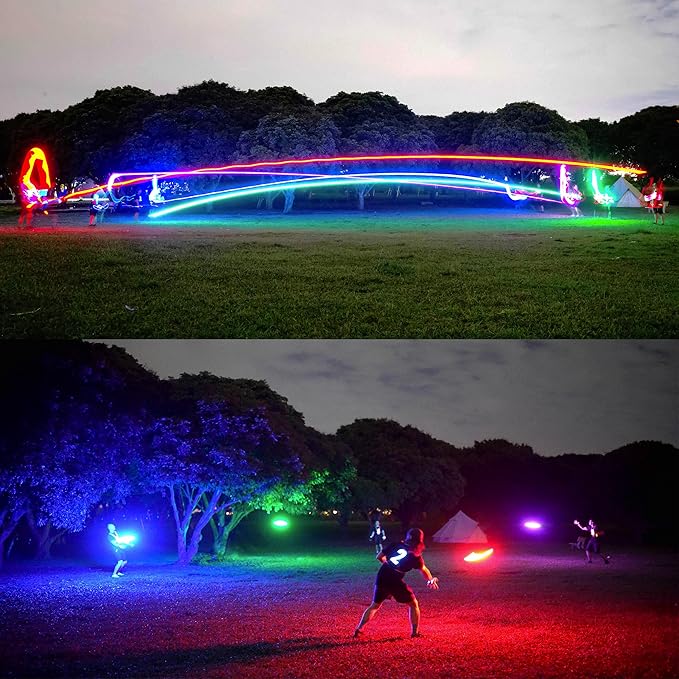 Frisbee Scheibe beleuchtet 2 Stück Flying Disc 16 Millionen RGB-Farben oder 36 LEDs Hell Smart-Modi 