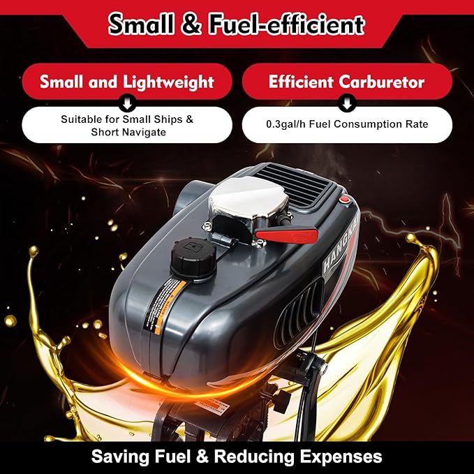 Außenborder Bootmotor Schlauchbootmotor 2 Takt 49CC 2,5 KW 5000 U/min Außenbordmotor Bootsmotor mit – 5