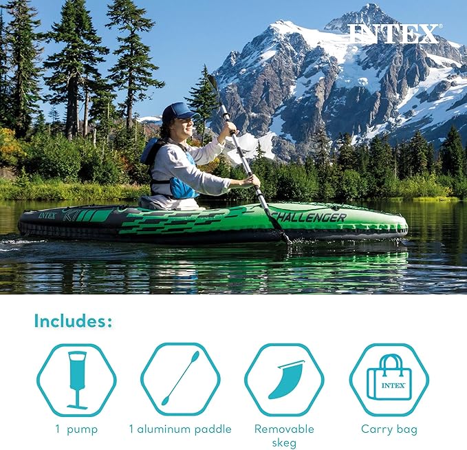 Kajak Schlauchboot Boot Phthalatfrei inkl. 84er Paddel und Luftpumpe 274 x 76 x 33 cm – 2