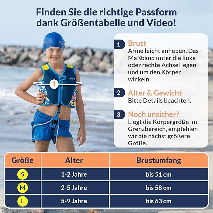 Schwimmweste Kinder Premium Schwimmhilfe für Kinder und Kleinkinder Baby Jungen und Mädchen mit Kord – 2