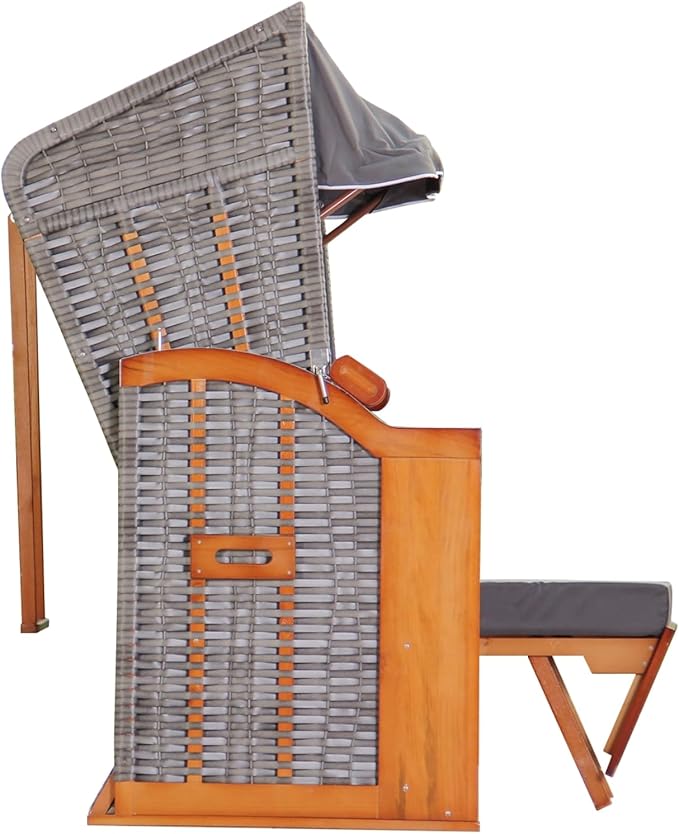 Strandkorb 2,5 Sitzer Klassik XXL 160 cm breit Volllieger inkl. Strandkorbrollen ideal für Strand Ca – 3