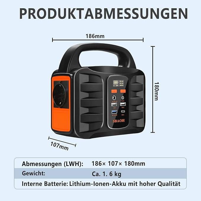 Handyladegerät tragbare Powerstation Solargenerator Ladegerät Stromgenerator Stromquelle 99Wh SBAOH  – 4