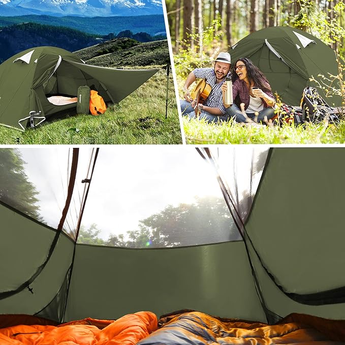 Zelt klein 2 Personen leichte Campingzelte 3-4 Jahreszeiten wasserdichtes & winddichtes Kuppelzelt f – 4