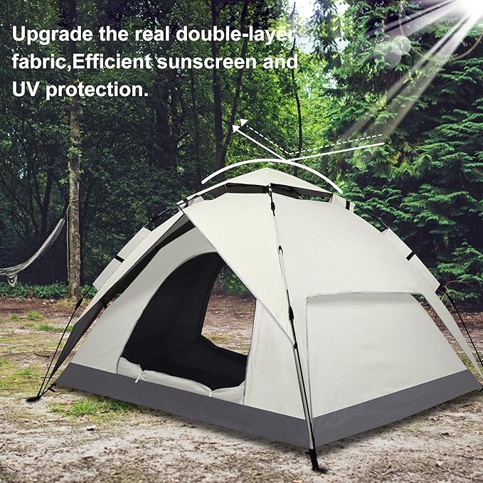 Campingzelt Pop-Up-Zelt 2-3 Personen Wasser- und Winddichtes Campingzelt abnehmbarer Außenzeltplane – 2