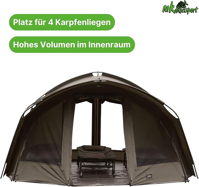 Angelzelt Urlaubszelt Campingzelt Air 4 Personen Karpfenzelt Kuppel Innenhöhe 1,9 m Zelt Angelzelt 4 – 4