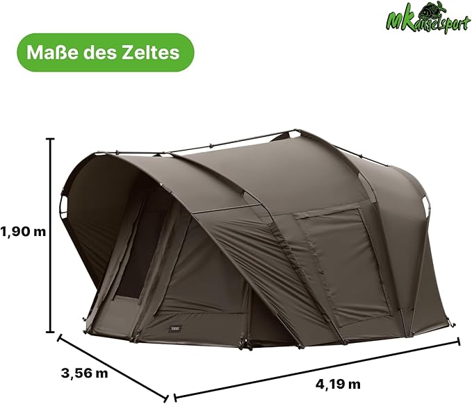 Angelzelt Urlaubszelt Campingzelt Air 4 Personen Karpfenzelt Kuppel Innenhöhe 1,9 m Zelt Angelzelt 4 – Thumbnail 6
