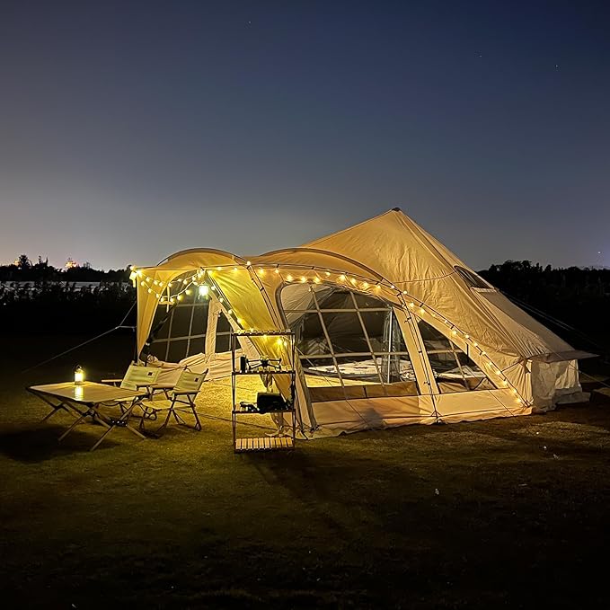 Campingzelt Großraumzelt 8-12-Personen-Familienzelte Gruppenzelt mit Regenschutz Kabinenzelte Musikf