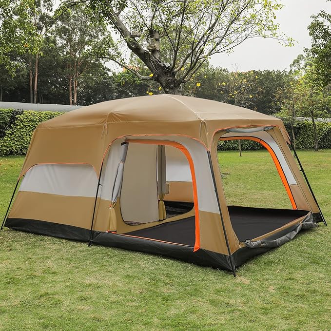 Riesenzelt Campingzelt für 5–8 Personen extragroß tragbar  wasserdicht winddicht 1 Wohnzimmer 2 Schl