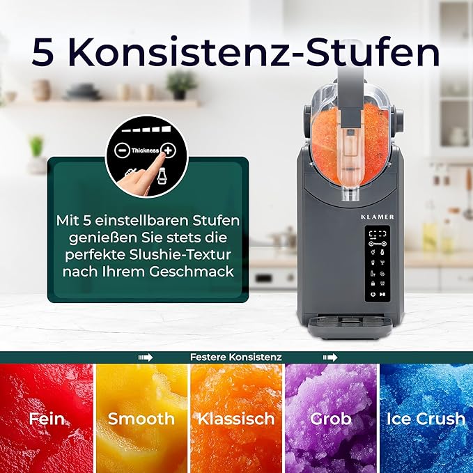 Slush Maschine privat mit 5 voreingestellten Programmen: Slushie Cocktail Milchshake Frappé Wein aut – 5