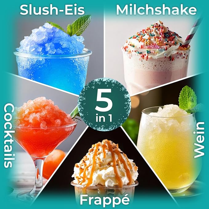 Slush Maschine privat mit 5 voreingestellten Programmen: Slushie Cocktail Milchshake Frappé Wein aut – Thumbnail 8