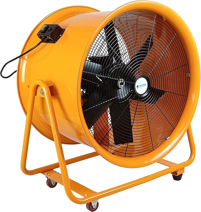 Bauventilator Innenventilator Metallventilator Windmaschine Rohrventilator Orange Durchmesser 600 mm