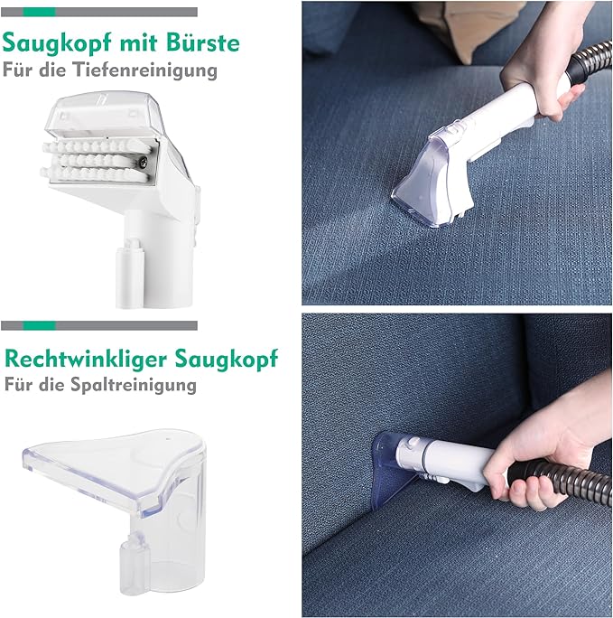 Staubsauger Nasssauger für Teppich Sofa Läufer Polster Treppe Auto 400 W 85 dB Weiß/Grau – 4