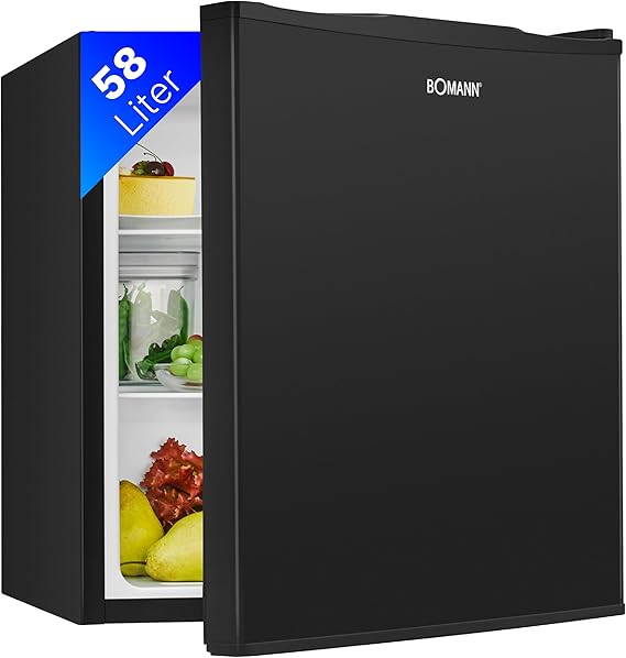 Mini-Kühlschrank 58 L 450x450x632 230 V kleiner Getränkekühlschrank Campingkühlschrank Glasablag