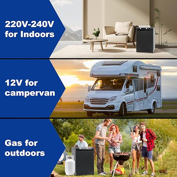 Campingkühlschrank Gas + 12 V + 230 V 3-Wege Kühlschrank 60 L Caravan Kühlschrank Minikühlschrank fü – 2
