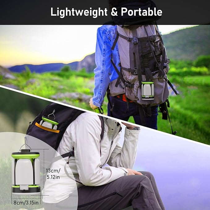 Nachtlampe LED Campinglampe Campinglaterne – 7 Leuchtmodi 60 LEDs superhell per USB wiederaufladbar – Thumbnail 6