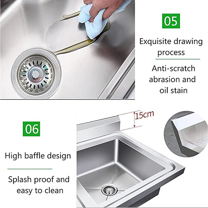 Outdoorspüle Edelstahl Camping Spüle Küchenspüle inkl. Armaturen 1 Becken mobile Spüle Gartenspüle S – 5