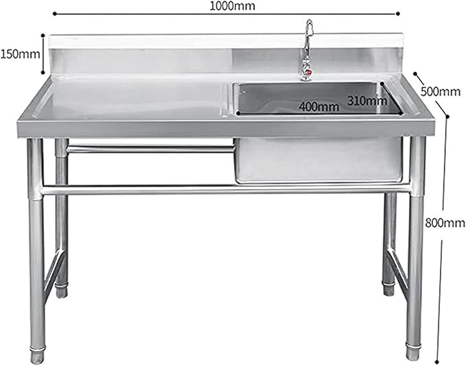 Outdoorspüle Edelstahl Camping Spüle Küchenspüle inkl. Armaturen 1 Becken mobile Spüle Gartenspüle S – Thumbnail 7