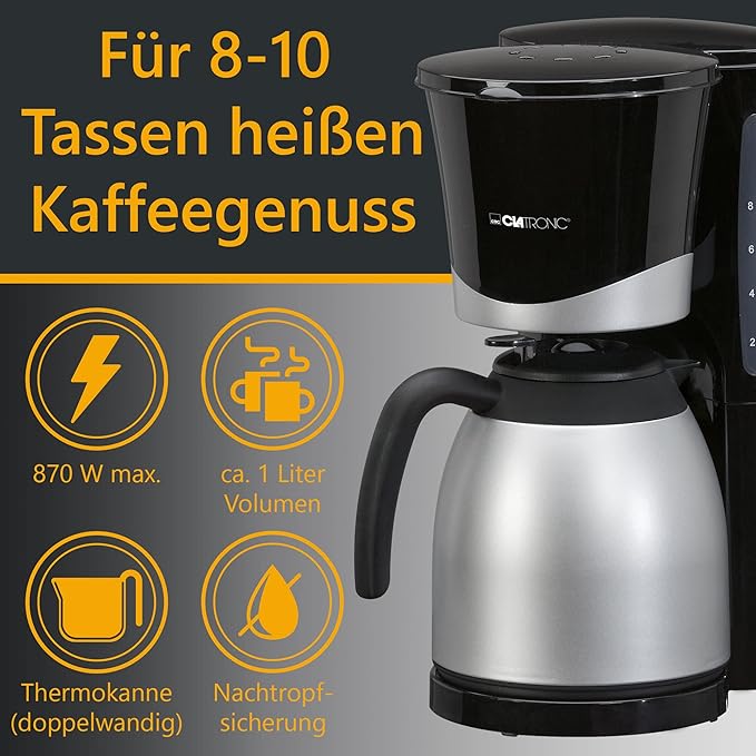 Camping Kaffeemaschine mit Thermoskanne | Kaffeevollautomat für 8-10 Tassen | Filterkaffee | Tropf-S – 2