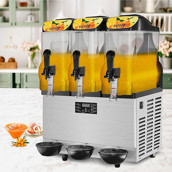 Slush-Maschine Margarita-Maschine Smoothie gewerblich 36l Einzelschüssel 75 Tassen  1100 W Edelstahl – 4