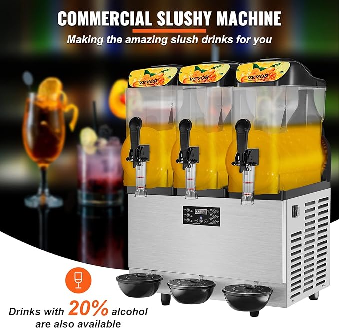 Slusheis Maschine Margarita-Maschine Smoothie gewerblich 36 l Slusheismaschine 75 Tassen  1100 W
