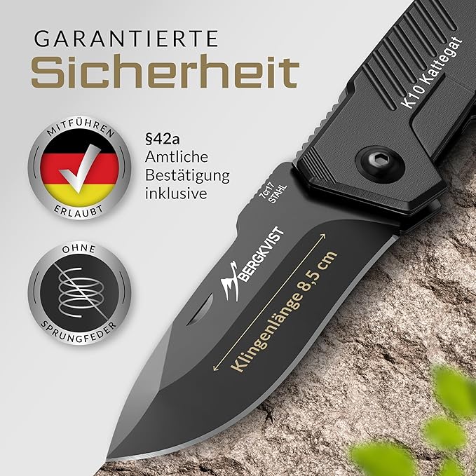 Campingmesser Jagdmesser Klappmesser Zweihandmesser scharfes Messer Outdoor mit Edelstahlklinge  – 3