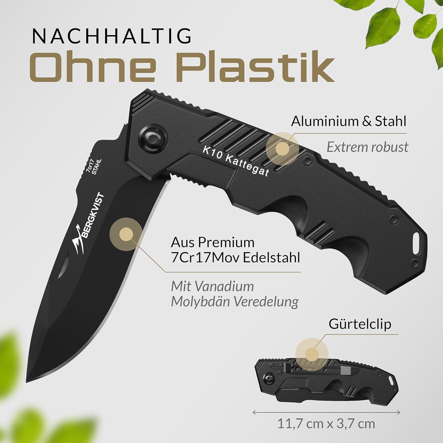 Campingmesser Jagdmesser Klappmesser Zweihandmesser scharfes Messer Outdoor mit Edelstahlklinge  – 5