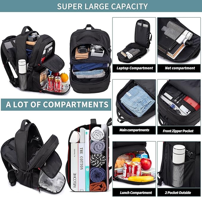 Rucksack Wanderrucksack Laptoprucksack Campingrucksack Picknickrucksack Gepäcktasche 50 L 17,3 Zoll – 2