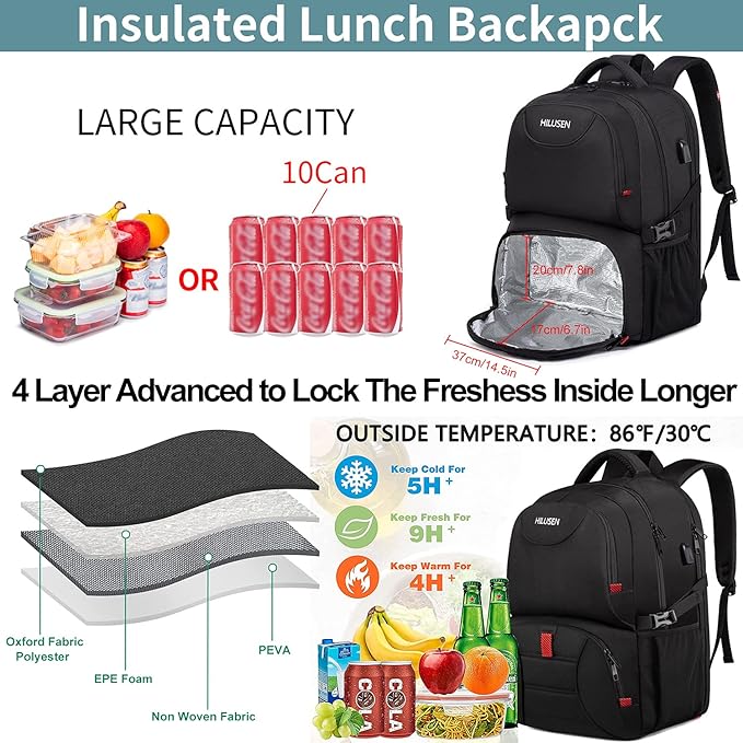 Rucksack Wanderrucksack Laptoprucksack Campingrucksack Picknickrucksack Gepäcktasche 50 L 17,3 Zoll – 3