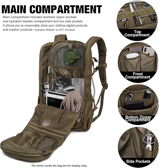 Militärrucksack taktisch 28 L Molle System Wanderrucksack Outdoor Wandern Bergsteigen und Reisesport – 4