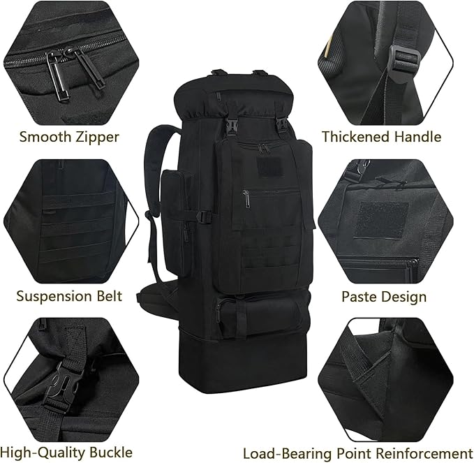 Rucksack 100 L Wanderrucksack für Männer und Frauen extra großer wasserdichter Outdoor-Reiserucksack – 4