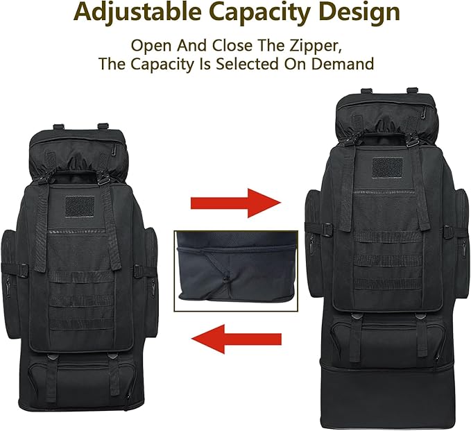 Rucksack 100 L Wanderrucksack für Männer und Frauen extra großer wasserdichter Outdoor-Reiserucksack – Thumbnail 6