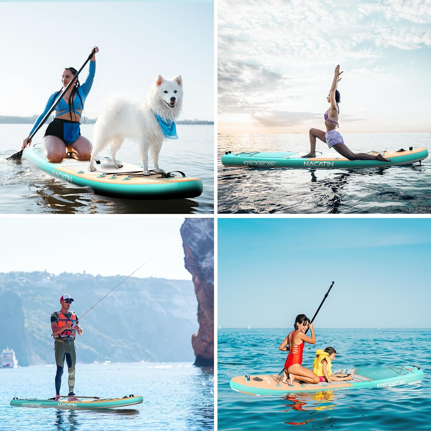Stand Up Paddle Board mit Kajak-Umbausatz aufblasbar komplettes SUP-Set für Erwachsene mit Einzel – Thumbnail 6