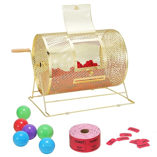 Lottospiele GOLD Lostrommel Glücksrad Glücksspiel Losbox 5000 Lose oder 300 Tombolakugeln Loskäfig