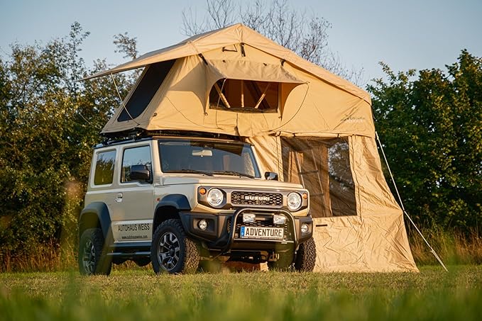 Autodachzelt mit Matratze 60 mm 10 mm 3D Mesh Teleskopleiter für Autos mit Markise