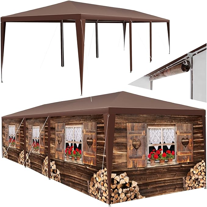 Festivalpavillon Zelt Almhütte Verkaufsstand Partyzelt 3D-Design mit 6 Seitenteilen Terrasse Event-U – 2