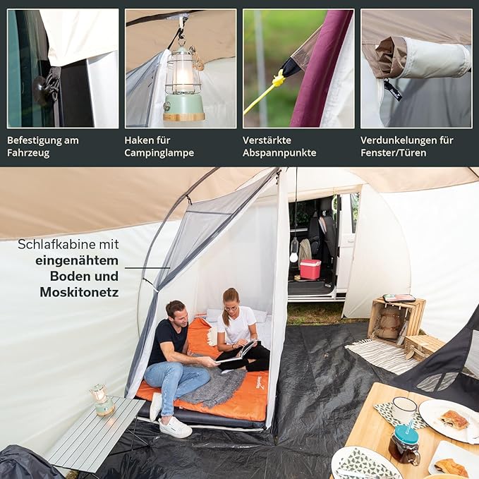 Busvorzelt Buszelt Bullizelt Minivanzelt Vorzelt Urlaub Campingzelt Winterzelt Camper Tramp – Thumbnail 11