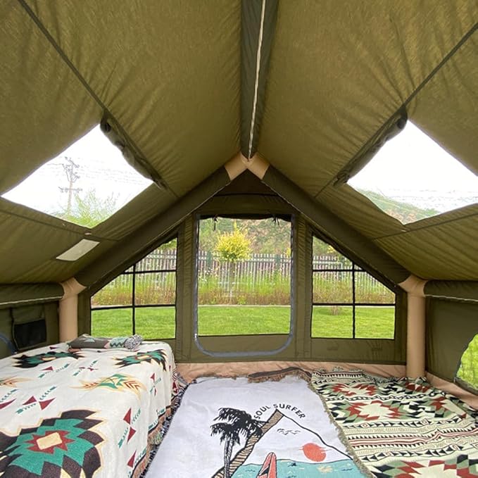 Sportzelt aufblasbares Zelt Campingzelt wasserdichtes Hauszelt Stehhöhenhaus Luxus-Wohnzelt Camping – 5