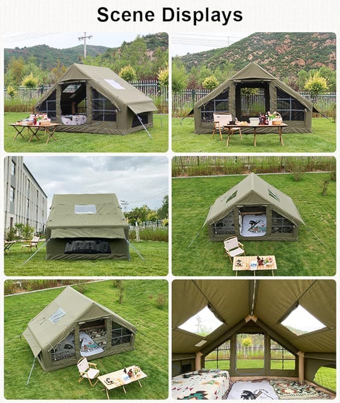 Sportzelt aufblasbares Zelt Campingzelt wasserdichtes Hauszelt Stehhöhenhaus Luxus-Wohnzelt Camping – Thumbnail 7