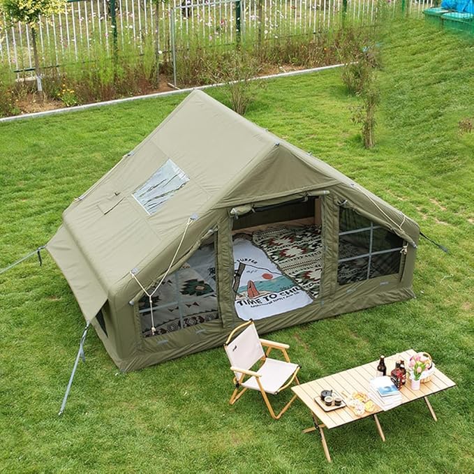 Sportzelt aufblasbares Zelt Campingzelt wasserdichtes Hauszelt Stehhöhenhaus Luxus-Wohnzelt Camping – Thumbnail 11