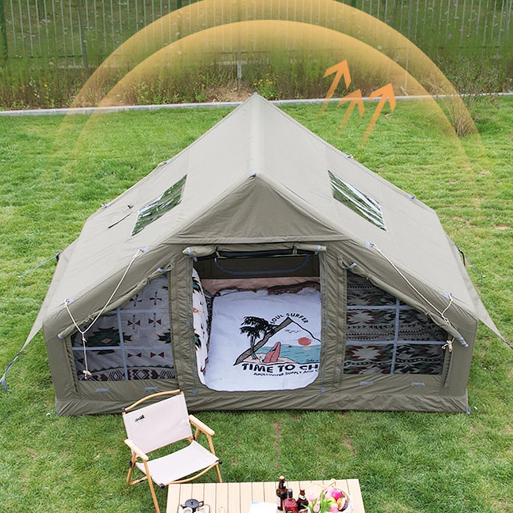Sportzelt aufblasbares Zelt Campingzelt wasserdichtes Hauszelt Stehhöhenhaus Luxus-Wohnzelt Camping – Thumbnail 13