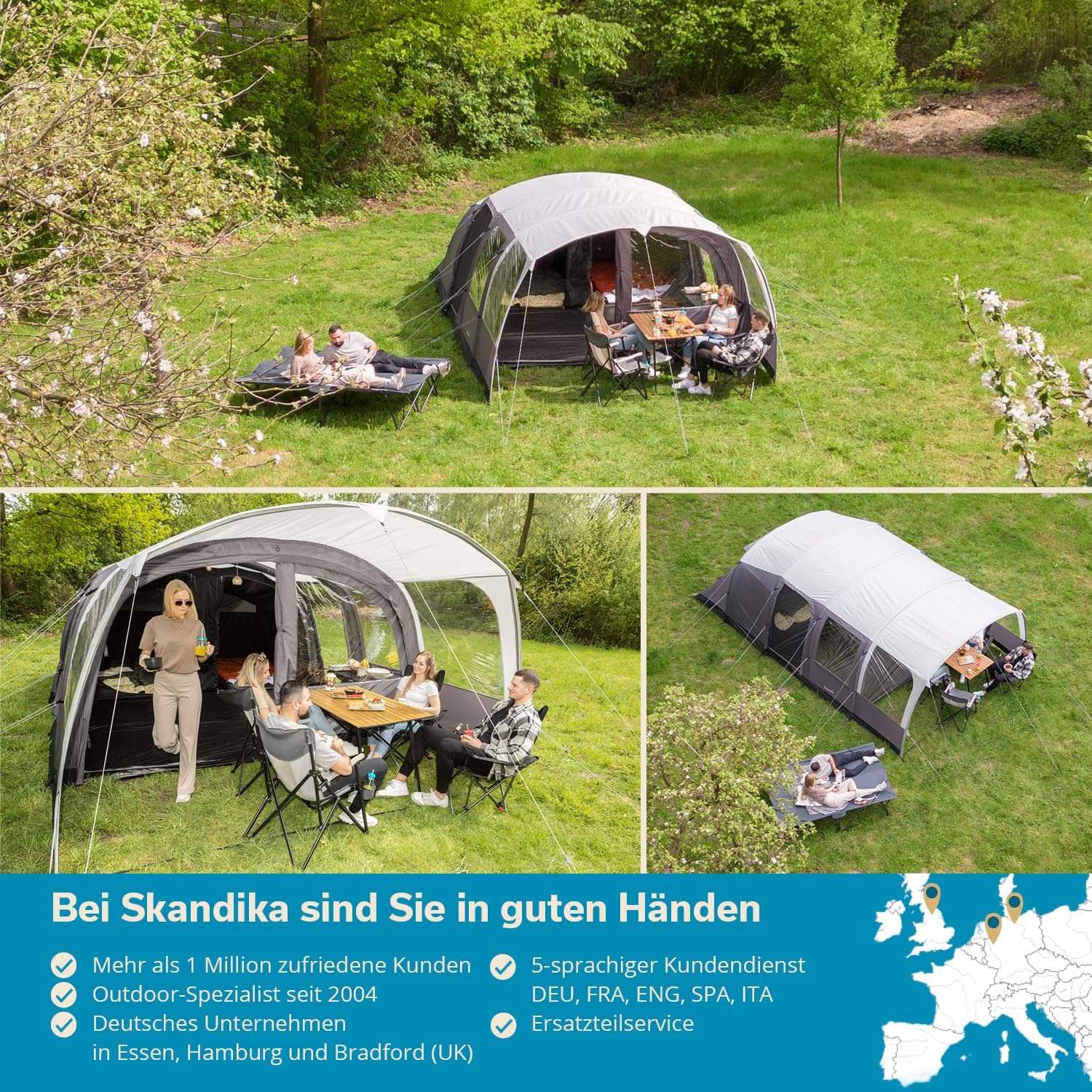 Luftzelt Aufblaszelt Zelt aufblasbar Familienzelt für 6 Personen 8700 x 5300 x 2200 mm Sleeper-Techn