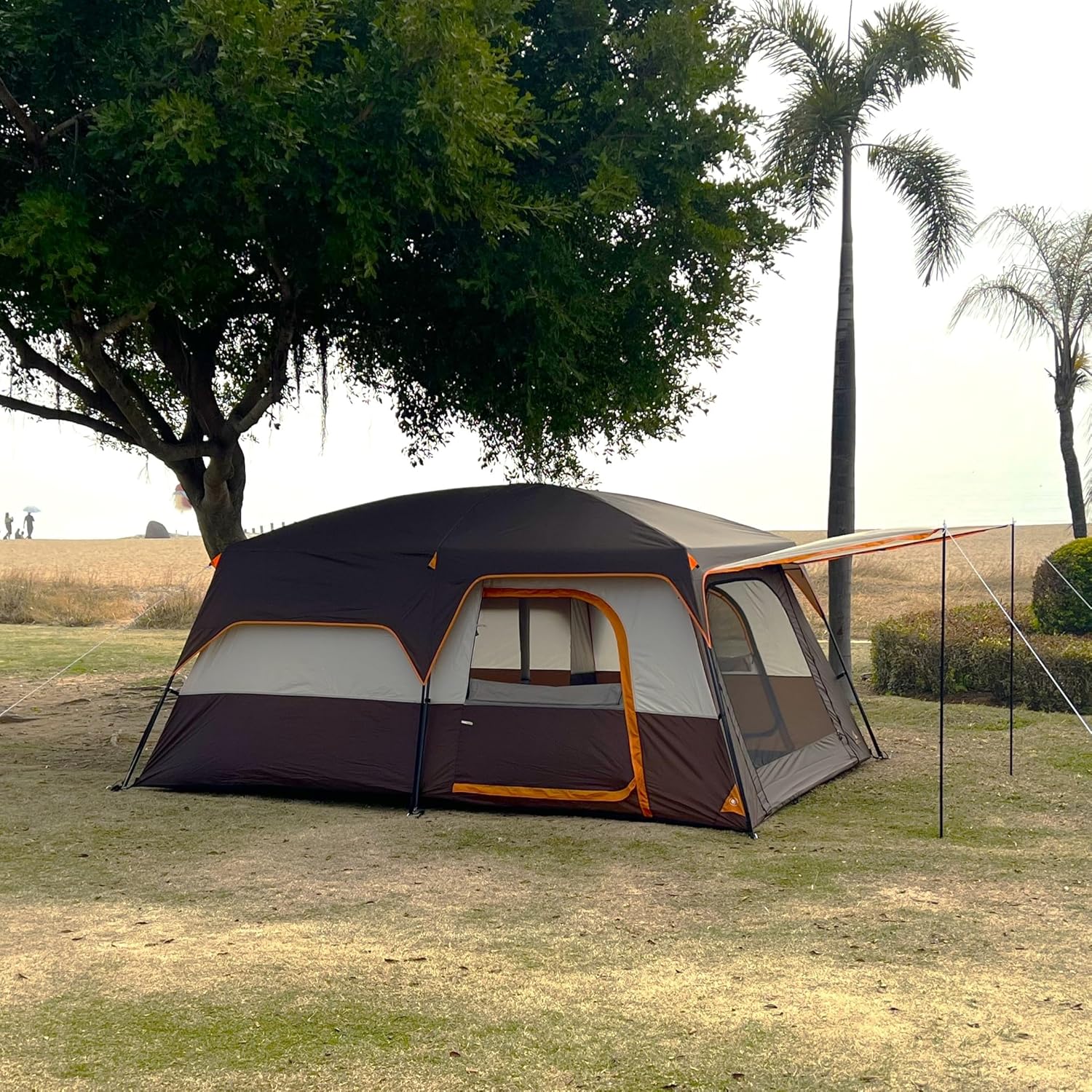Kabinenzelt Familienkabinenzelt Picknick-Camping 300 x 300 x 210 cm Campingzelt 2 Räume gerade Wand – Thumbnail 8