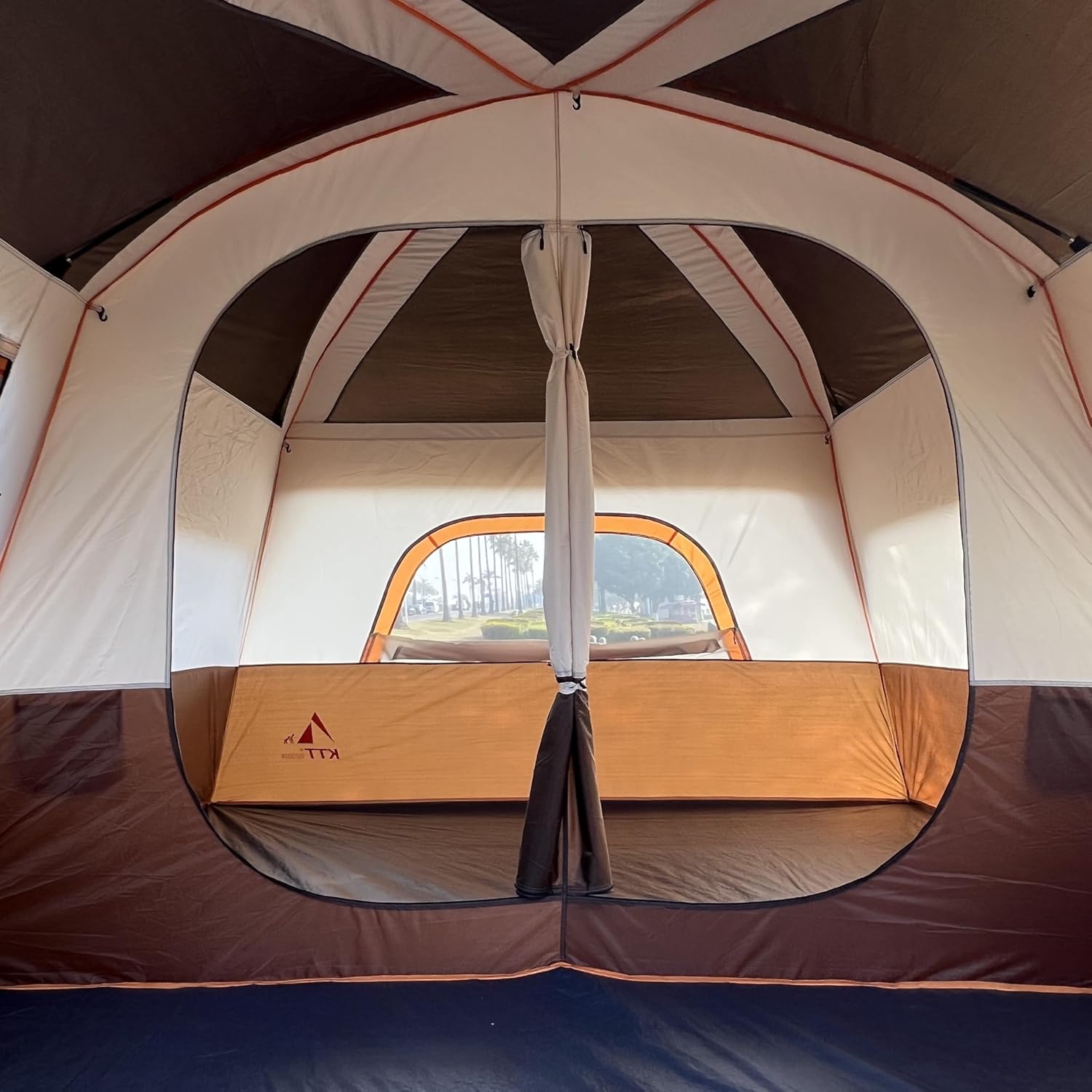 Kabinenzelt Familienkabinenzelt Picknick-Camping 300 x 300 x 210 cm Campingzelt 2 Räume gerade Wand – Thumbnail 15