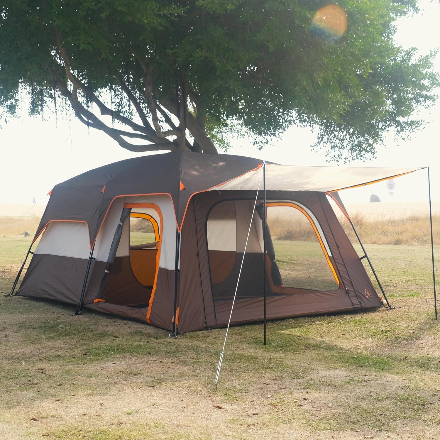 Kabinenzelt Familienkabinenzelt Picknick-Camping 300 x 300 x 210 cm Campingzelt 2 Räume gerade Wand – Thumbnail 16