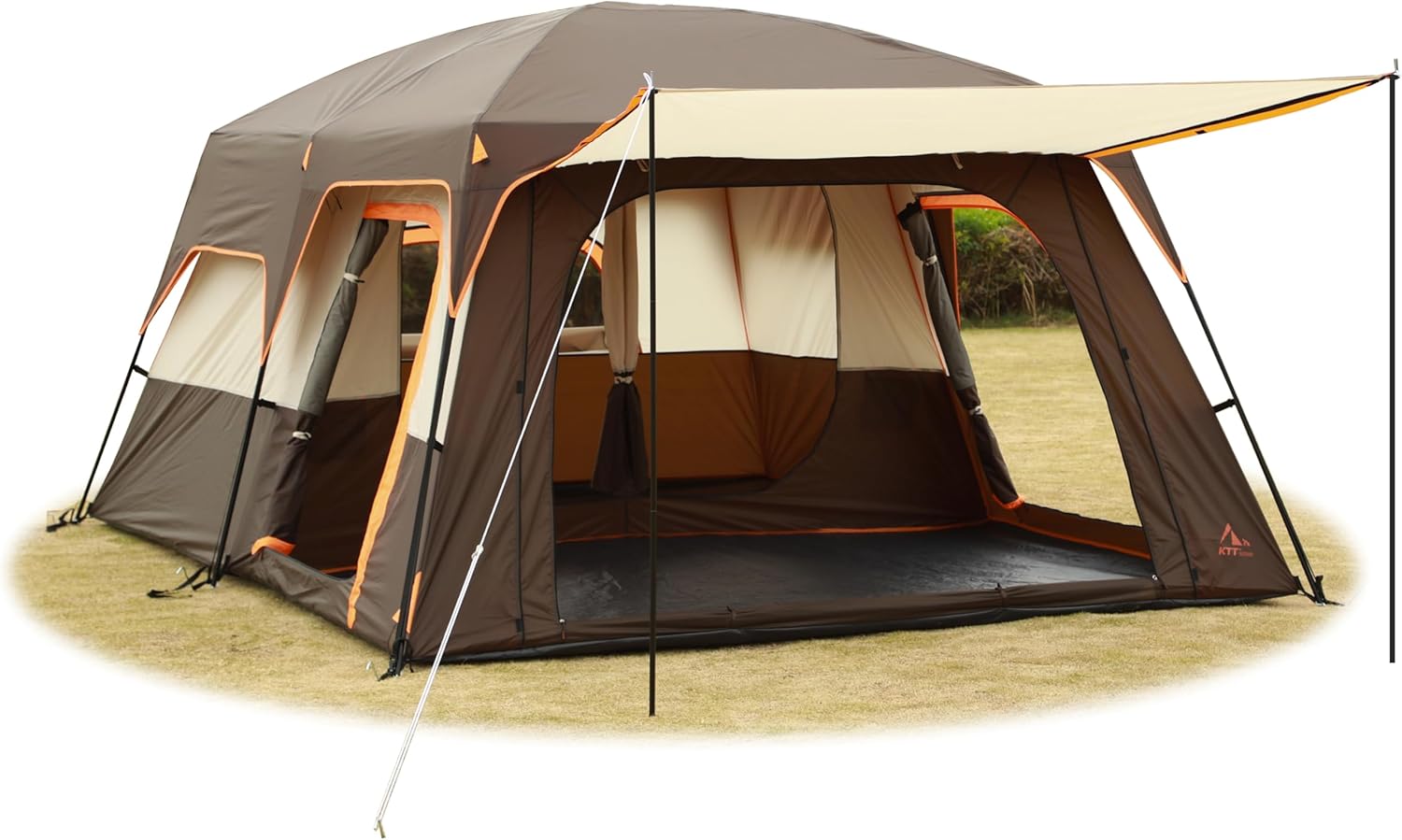 Kabinenzelt Familienkabinenzelt Picknick-Camping 300 x 300 x 210 cm Campingzelt 2 Räume gerade Wand – 2