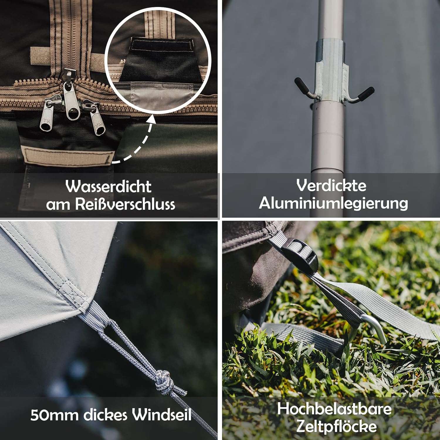 Glockenzelt Campingzelt Glampingzelt Festivalzelt 970 x 520 x 350 für 6-12 Personen reine Baumwolle  – Thumbnail 6
