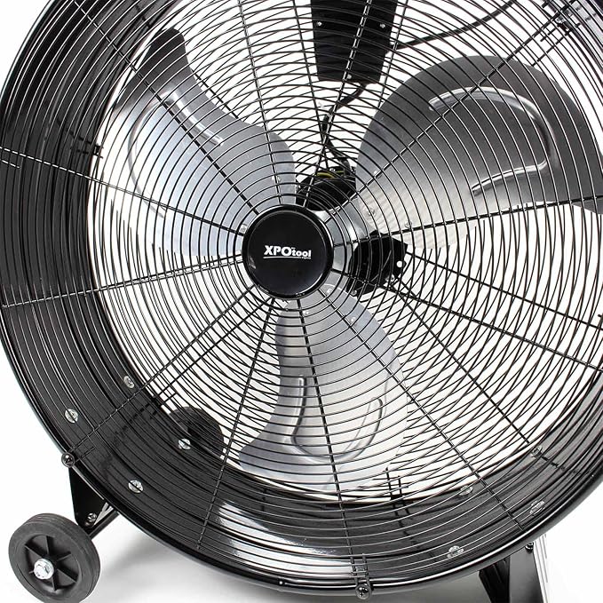Trommelventilator Standventilator Windmaschine 60 cm 180 W mit Kabel und Rollen 3 Geschwindigkeiten – 5