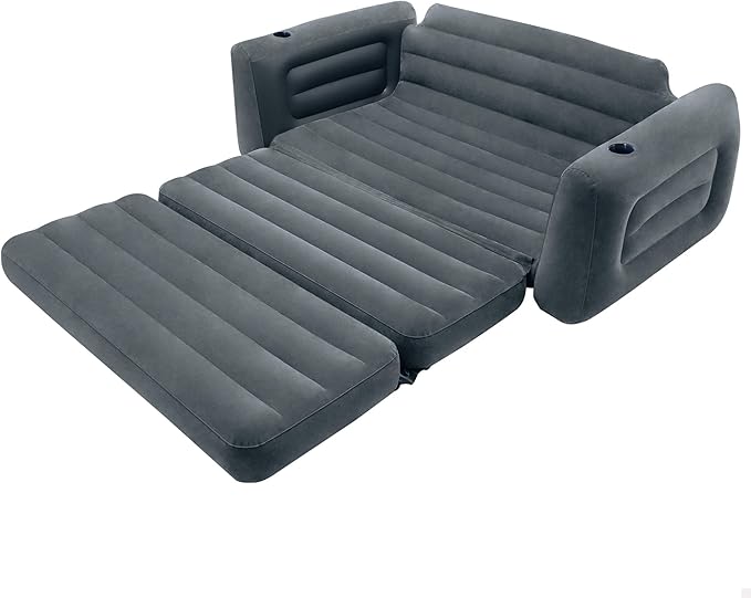 Schlafsofa aufblasbar Gästebett Strandbett Campingbett Campingcouch 2-Sitzer Vinyl 203 x 224 x 66 cm – 5