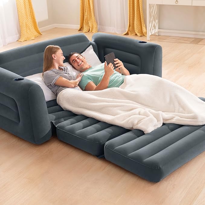 Schlafsofa aufblasbar Gästebett Strandbett Campingbett Campingcouch 2-Sitzer Vinyl 203 x 224 x 66 cm